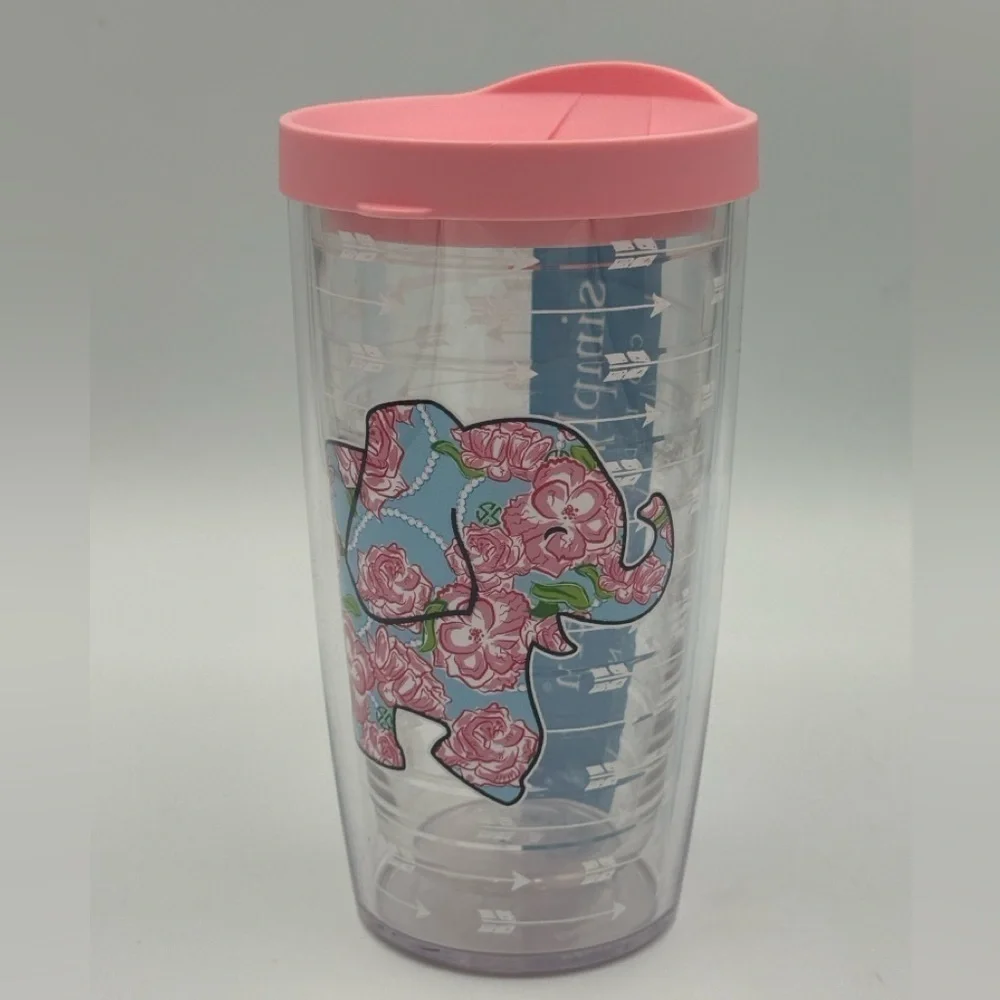 Tervis Tumbler 16 Oz Simply Southern Floral Elephant Arrows Pink Travel Lid